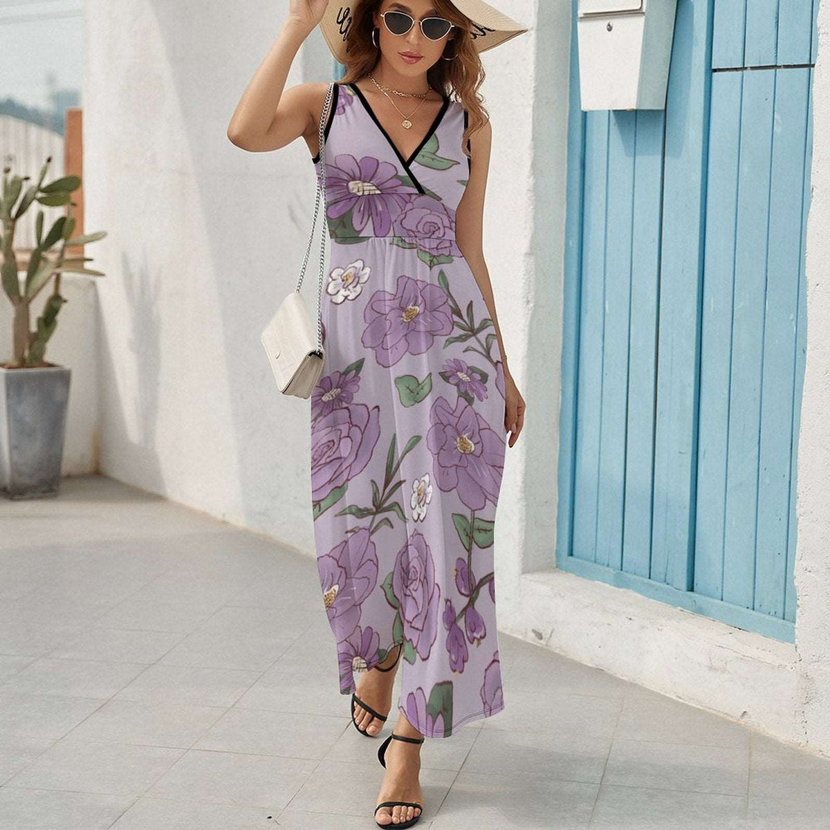 Charming Sleeveless Floral Dress: Blooming with Beauty - podsforgirl 