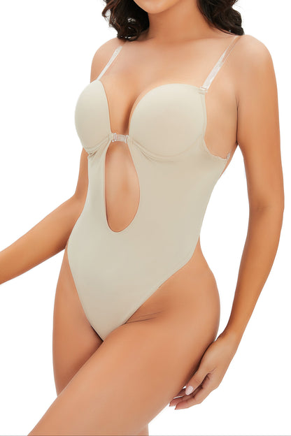 SHAPMAMA™ Women's Sexy U-Plunge Bra Backless Tummy Control Bodysuit Shapewear