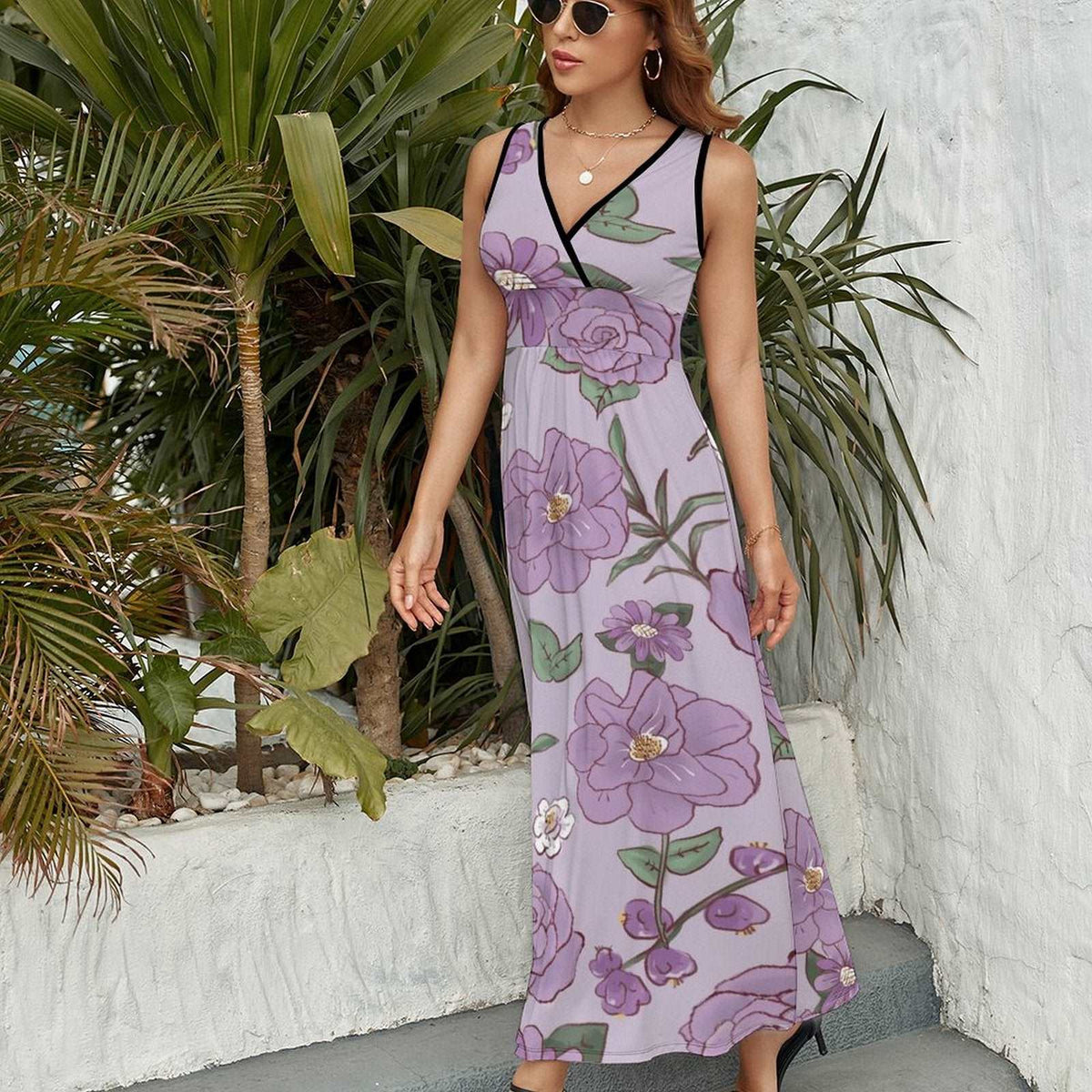 Charming Sleeveless Floral Dress: Blooming with Beauty - podsforgirl 