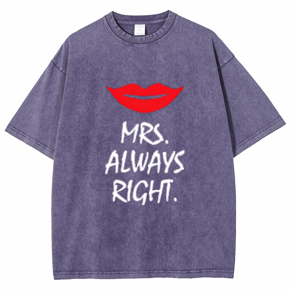 Mr. Mrs Always Right Couple T- Shirts, Matching Couple T-Shirt for Husband Wife.