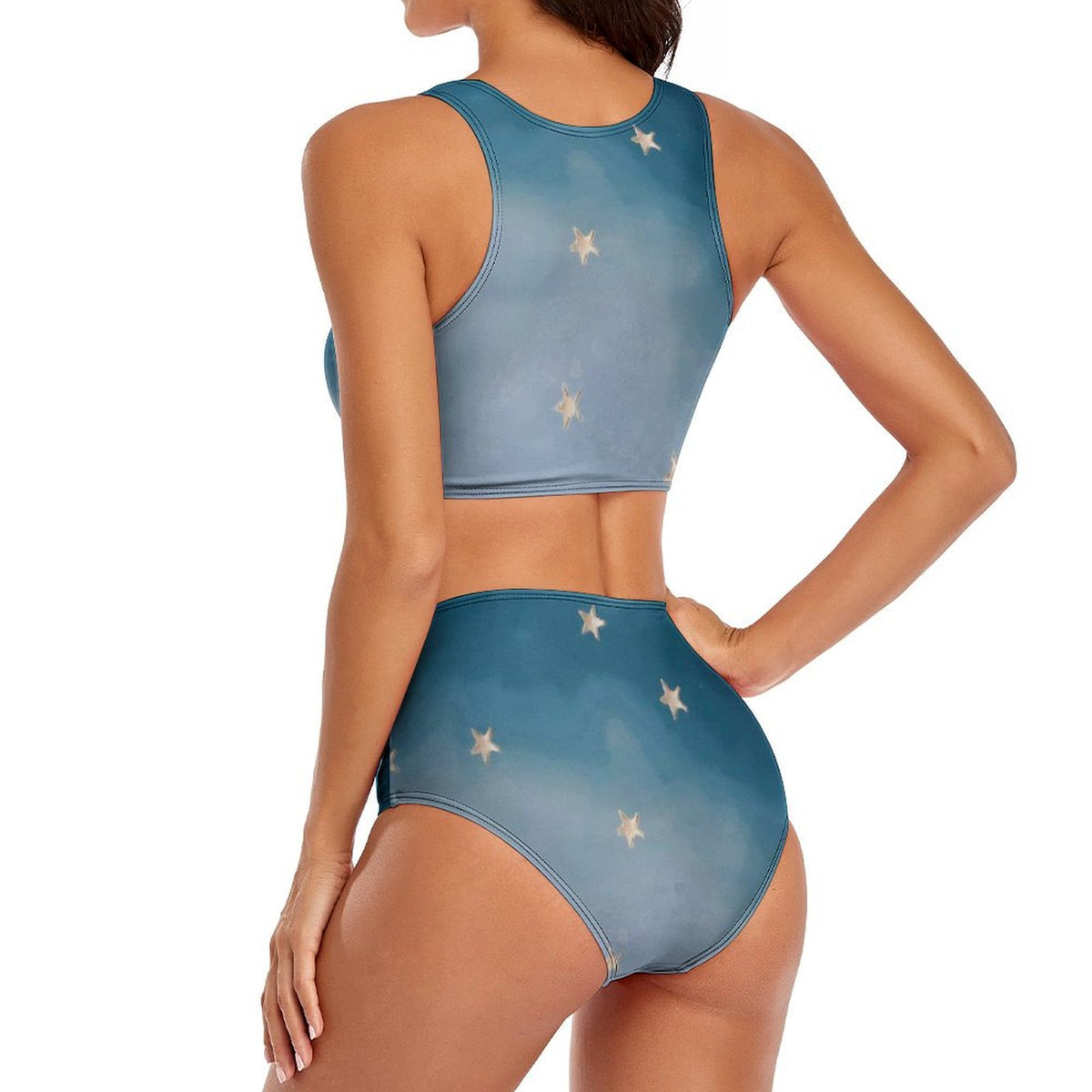 Trendy Two-Piece Swimsuit | High-Waist and Flattering Fit - podsforgirl 