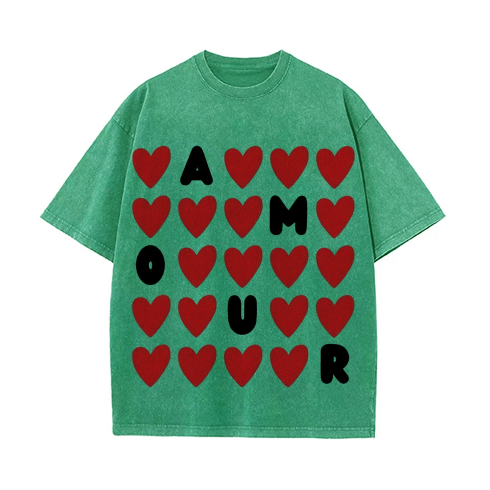 Romantic Water-Washed Valentine's Day T-Shirts for Him & Her - Podsforgirl