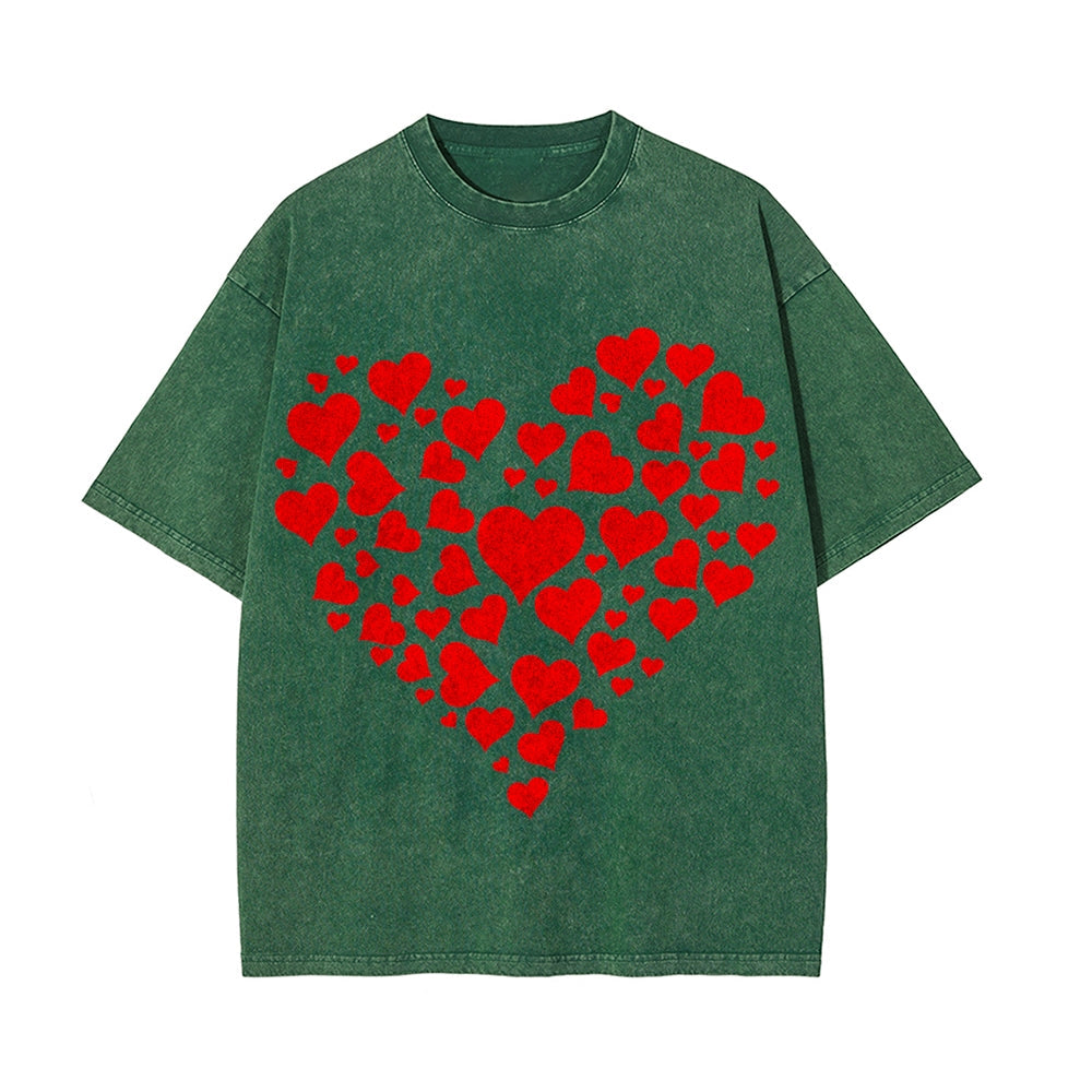 Valentine's Day Couple Heart Print T-Shirt.