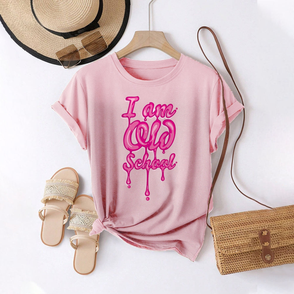 Women Round Neck Short Sleeve Fashion Simple and comfortable Casual Daily T-Shirt - podsforgirl 