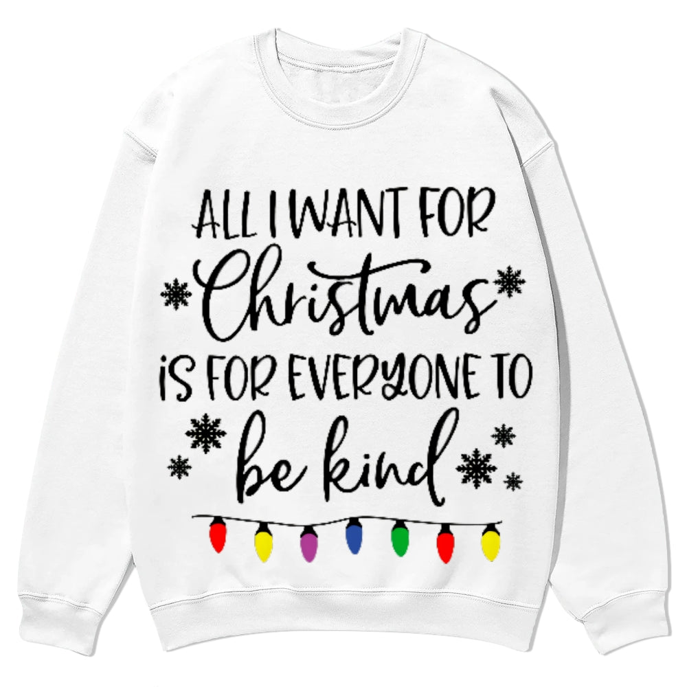 Artistic Christmas Round-Neck Sweatshirt: A Canvas of Holiday Serenity - podsforgirl 