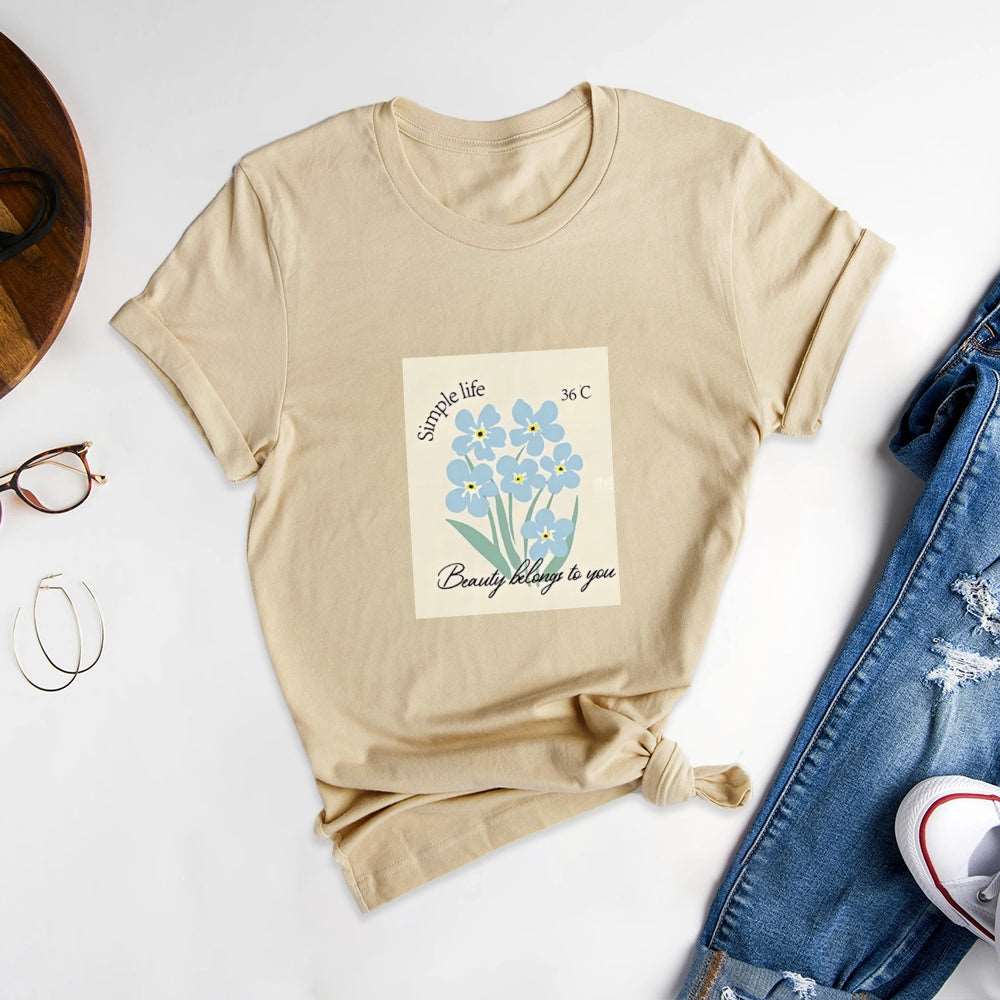 Creative Customizable Printed Round Neck T-Shirt, Realize Your Unique Conception - podsforgirl 