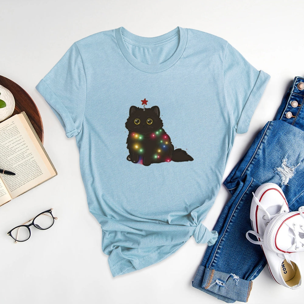 Cute Printed Round Neck T-Shirts, Wake Up Childlike Joy - podsforgirl 