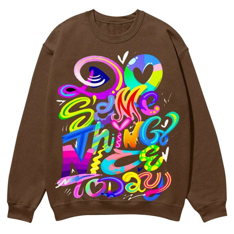 Artistic Christmas Round-Neck Sweatshirt: A Canvas of Holiday Serenity - podsforgirl 