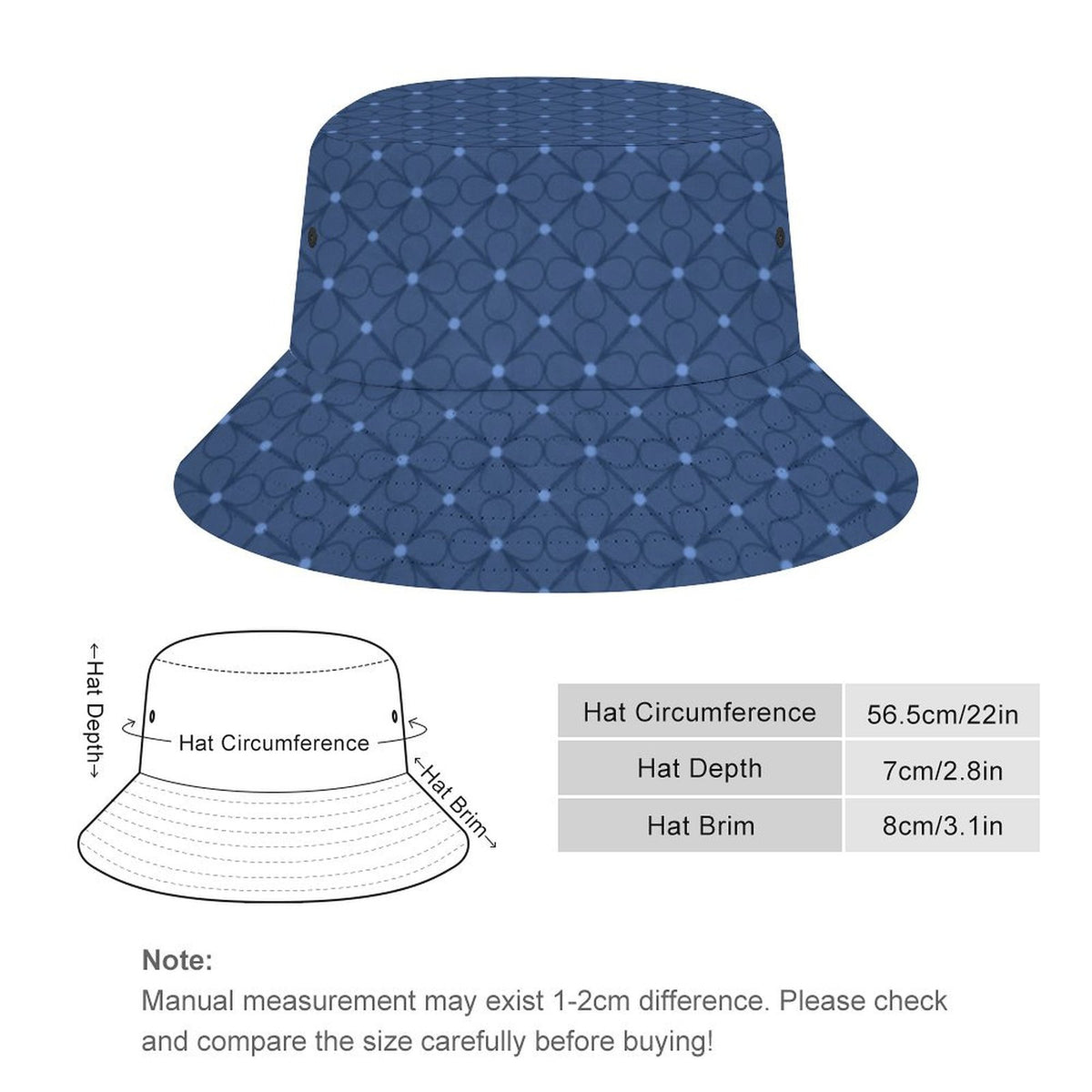 Bucket Hat for Women and Men Packable Travel Summer Beach Hat.