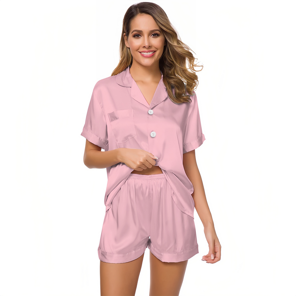 Cute & Comfortable Sleepwear – Matching Short-Sleeve Top and Shorts - Podsforgirl