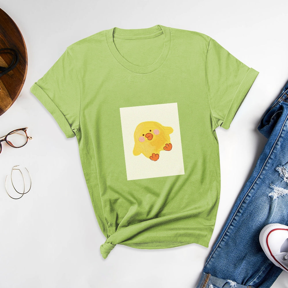 Cute Printed Round Neck T-Shirts, Wake Up Childlike Joy - podsforgirl 