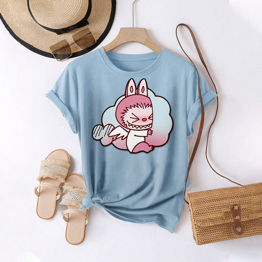 Women Round Neck Short Sleeve Fashion Simple and comfortable Casual Daily T-Shirt - podsforgirl 