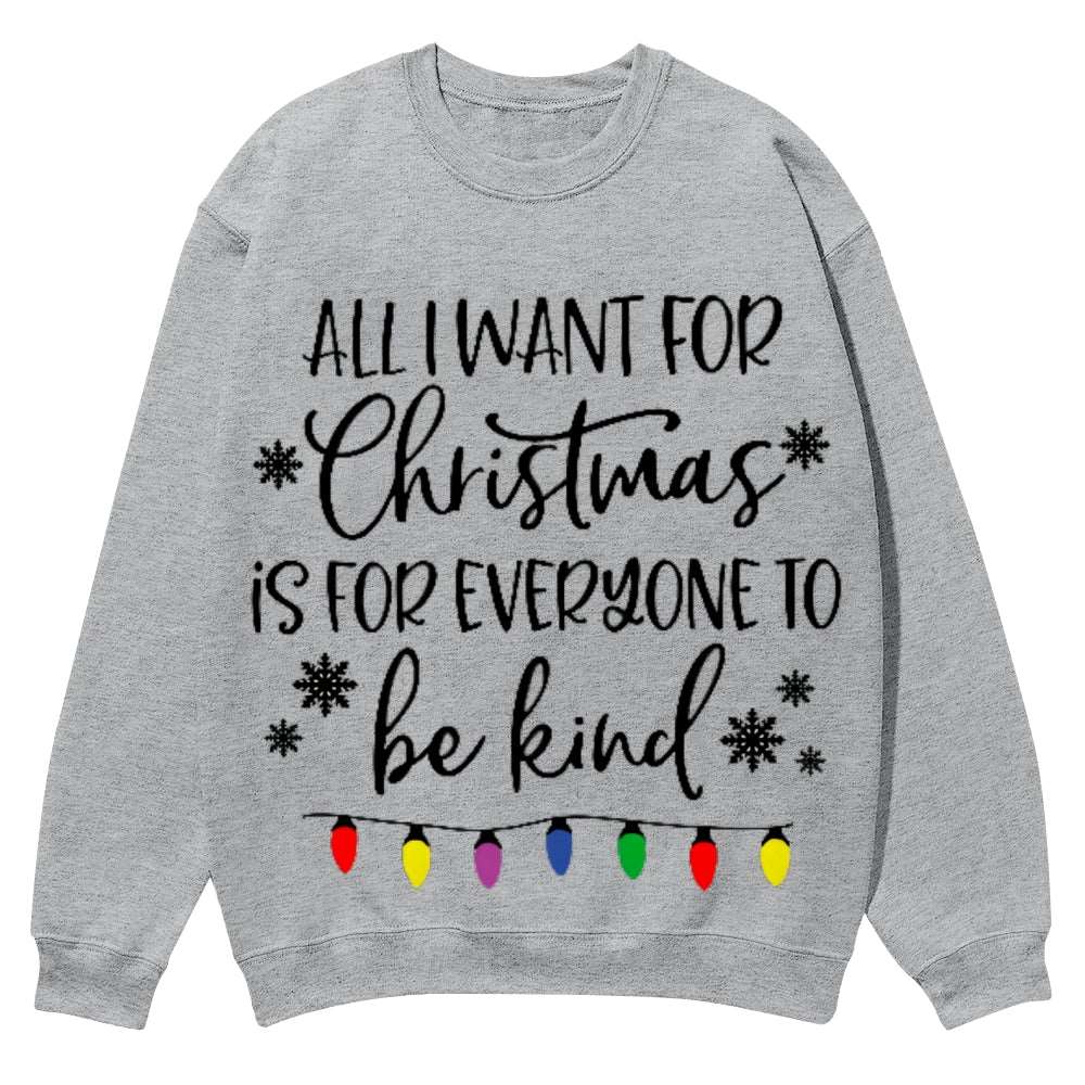 Artistic Christmas Round-Neck Sweatshirt: A Canvas of Holiday Serenity - podsforgirl 