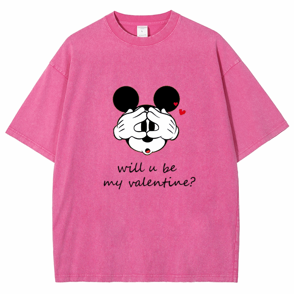 Sweet Valentine Couple's Round Neck Short Sleeve Tops.