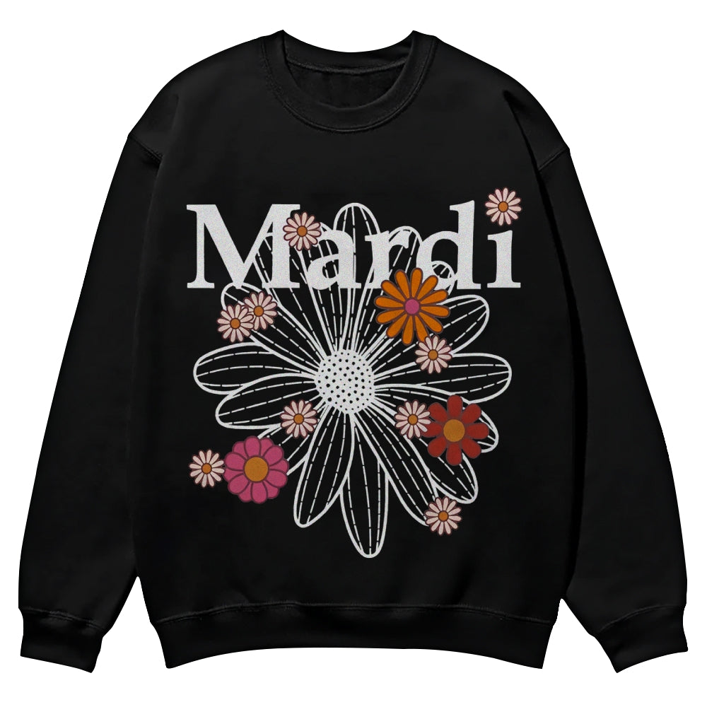 Stylishly Printed Daisy Sweatshirt: Modern Sophistication - podsforgirl 