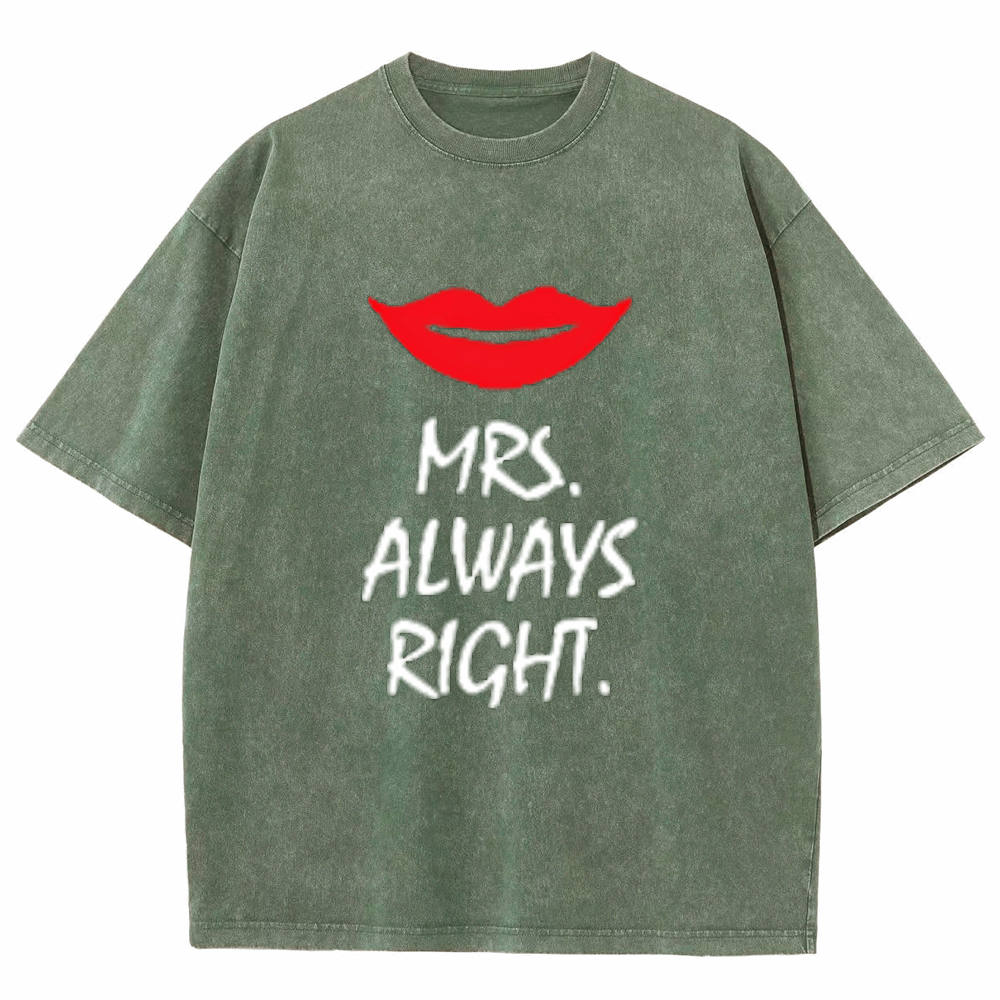 Mr. Mrs Always Right Couple T- Shirts, Matching Couple T-Shirt for Husband Wife.