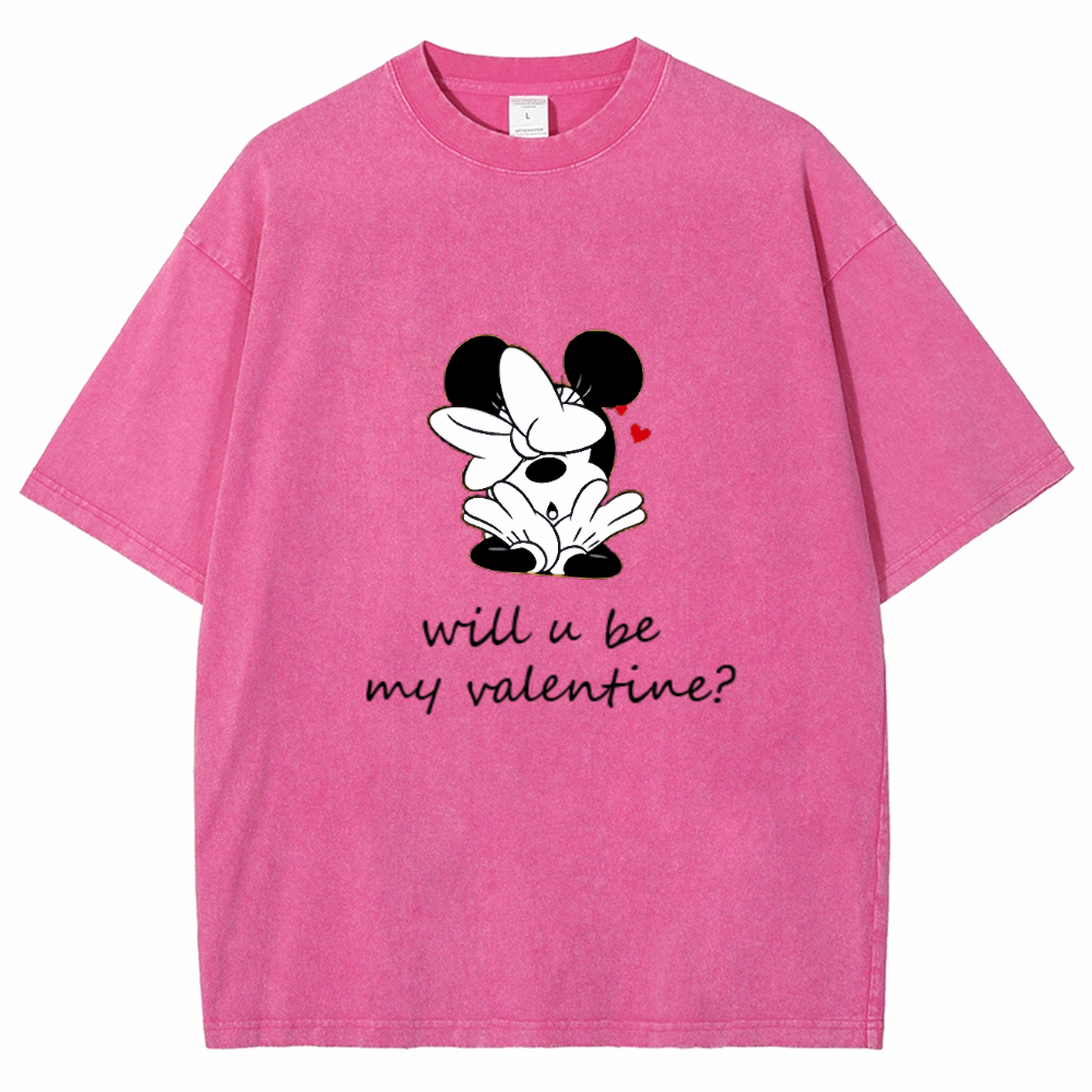 Sweet Valentine Couple's Round Neck Short Sleeve Tops.