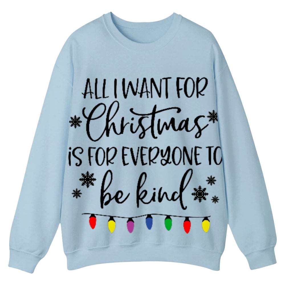 Artistic Christmas Round-Neck Sweatshirt: A Canvas of Holiday Serenity - podsforgirl 