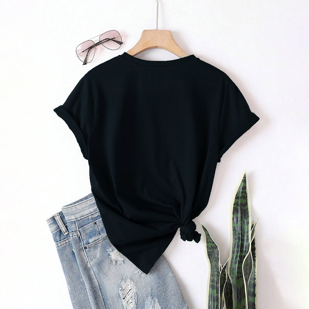 Women Round Neck Short Sleeve Fashion Simple and comfortable Casual Daily T-Shirt - podsforgirl 