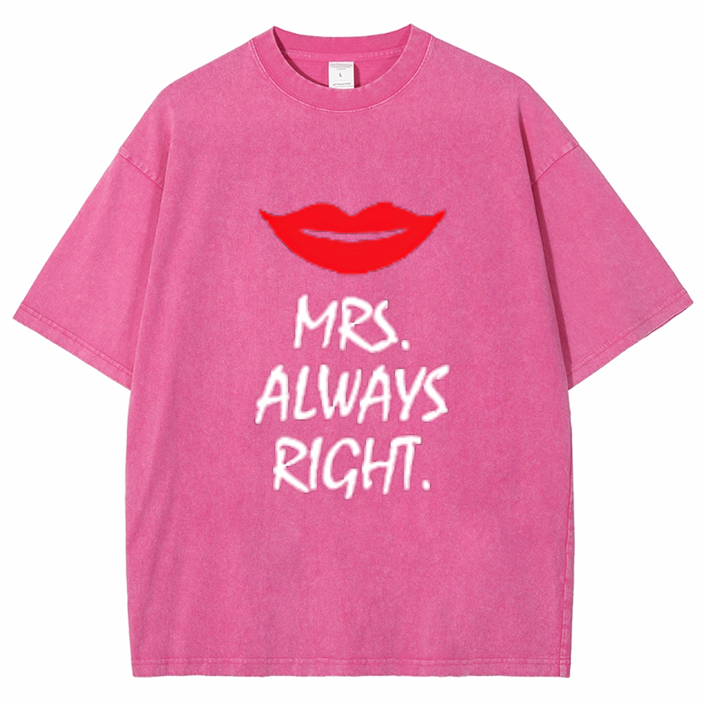 Mr. Mrs Always Right Couple T- Shirts, Matching Couple T-Shirt for Husband Wife.