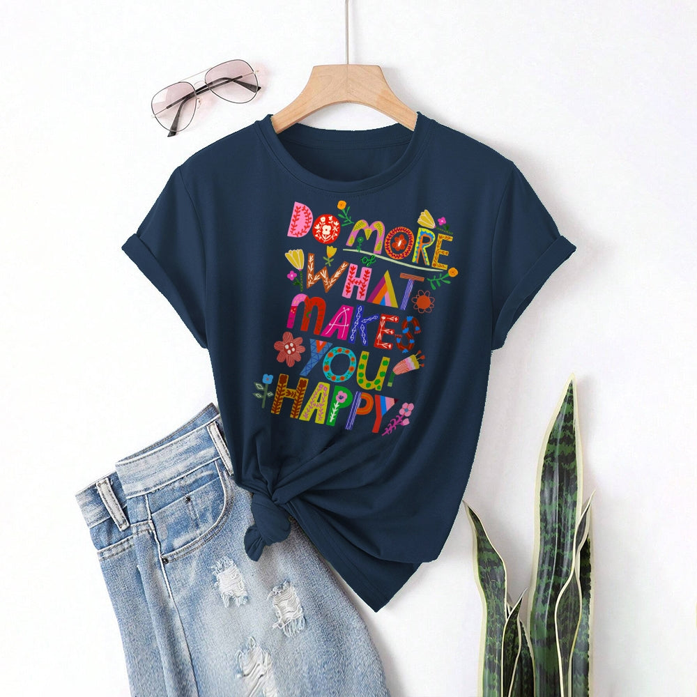 Women Round Neck Short Sleeve Fashion Simple and comfortable Casual Daily T-Shirt - podsforgirl 