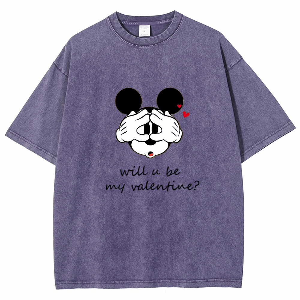 Sweet Valentine Couple's Round Neck Short Sleeve Tops.