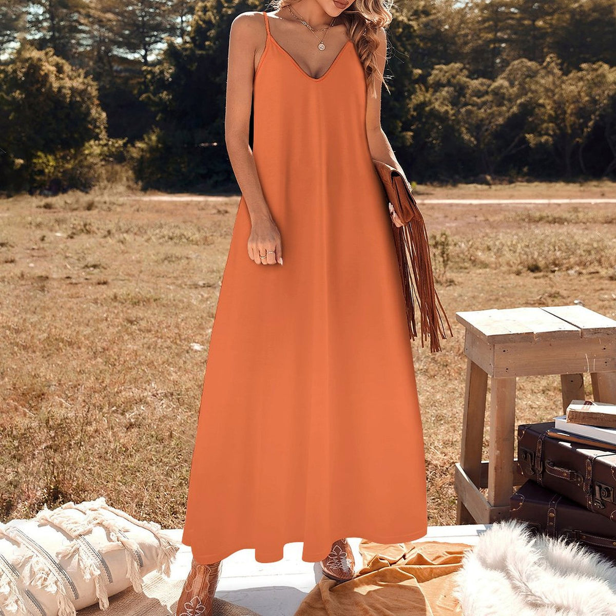 Bold and Beautiful Spaghetti Strap Maxi Dress for Statement Looks