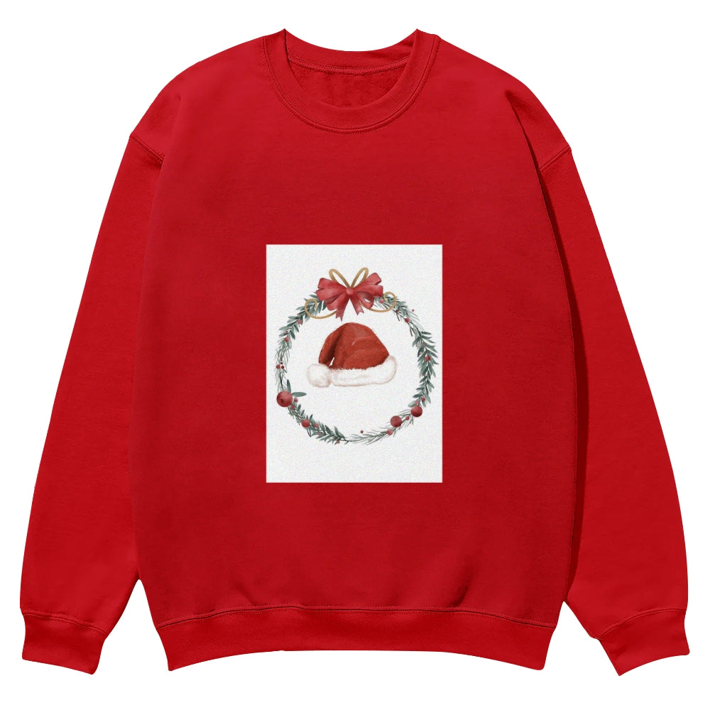 Warm Christmas Printed Pure Cotton Customizable Round Neck Sweatshirt - podsforgirl 