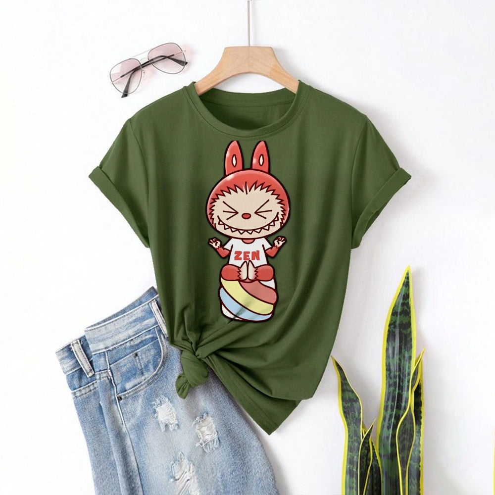 Women Round Neck Short Sleeve Fashion Simple and comfortable Casual Daily T-Shirt - podsforgirl 