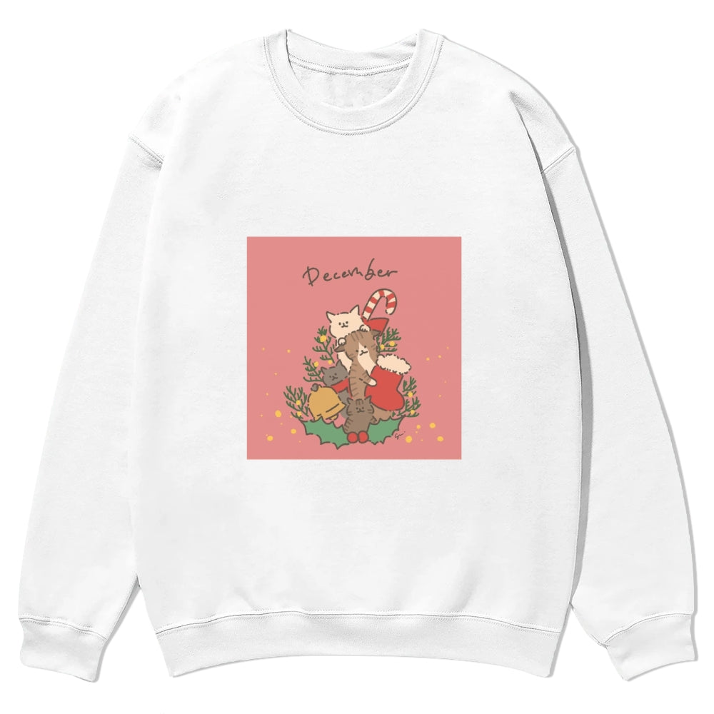 Festive Red Round-Neck Christmas Sweatshirt: Santa's Favorite - podsforgirl 