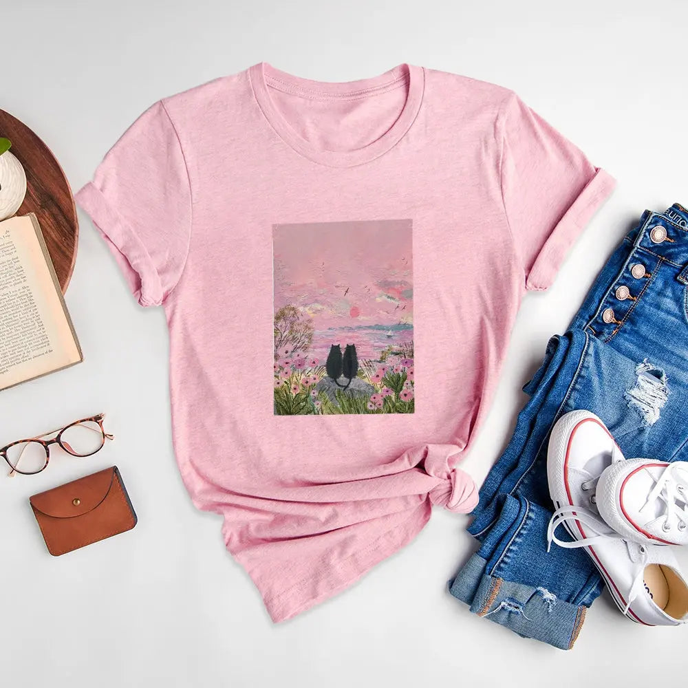 Cute Animal Cartoon Printed T-shirts, Melt Your Heart - podsforgirl 