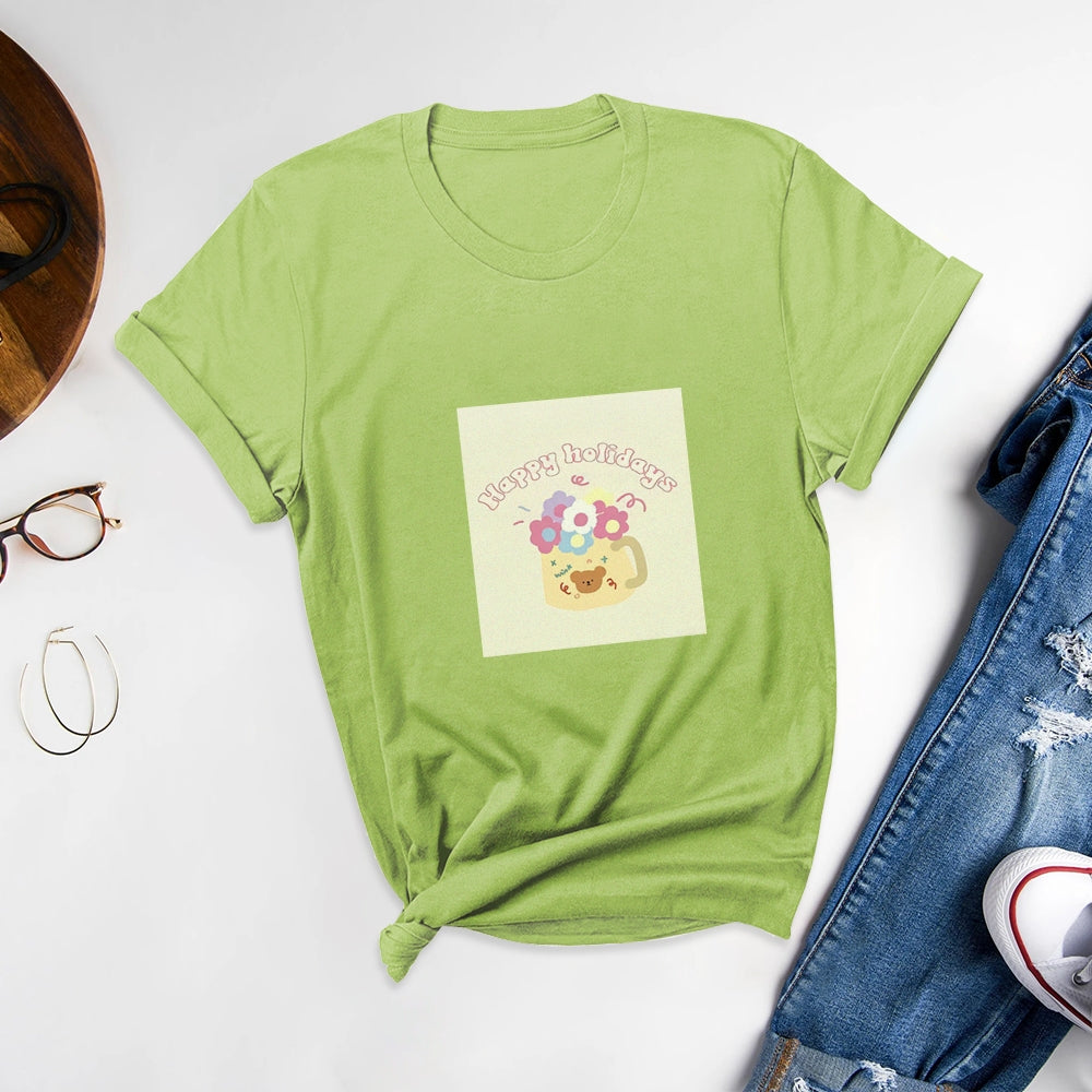 Fresh Printed Round Neck T-Shirts, Bring Summer Coolness - podsforgirl 