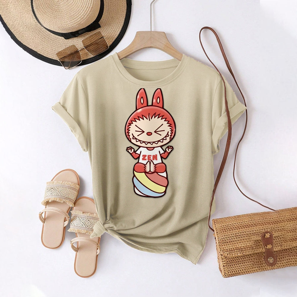 Women Round Neck Short Sleeve Fashion Simple and comfortable Casual Daily T-Shirt - podsforgirl 