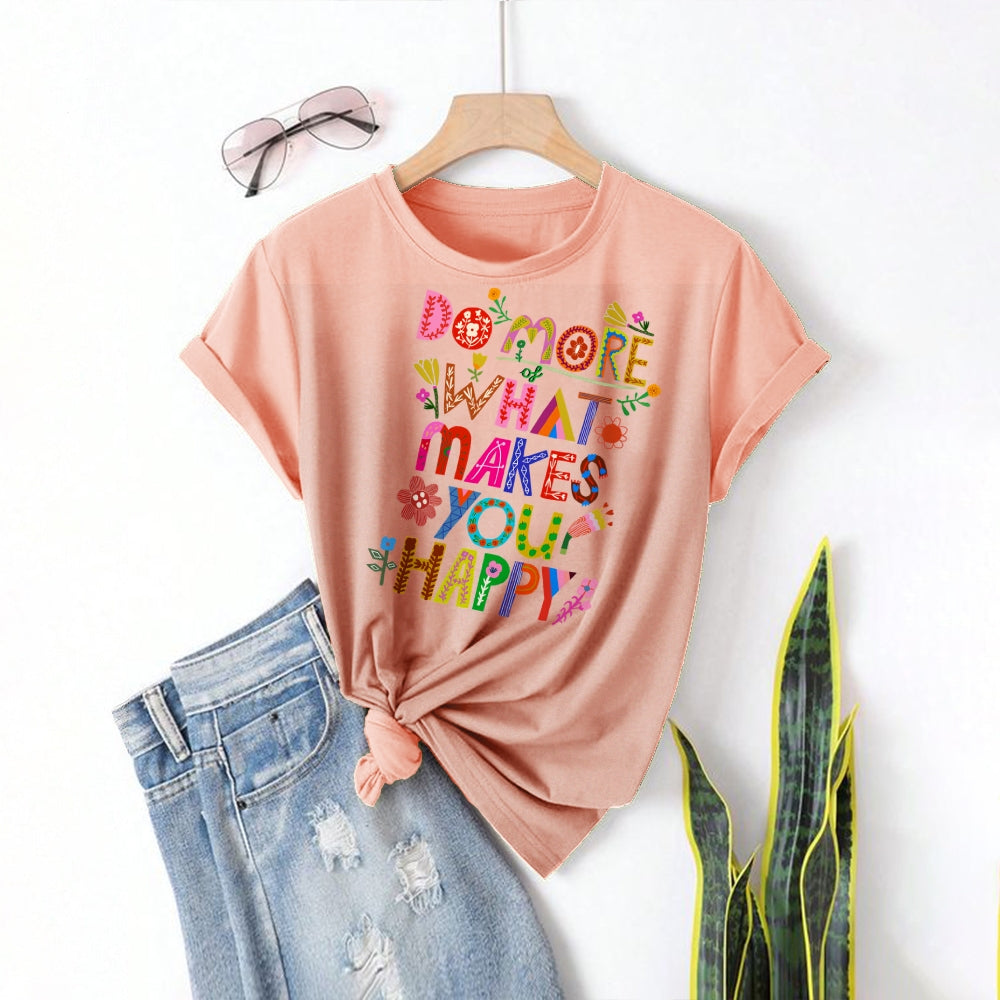 Women Round Neck Short Sleeve Fashion Simple and comfortable Casual Daily T-Shirt - podsforgirl 