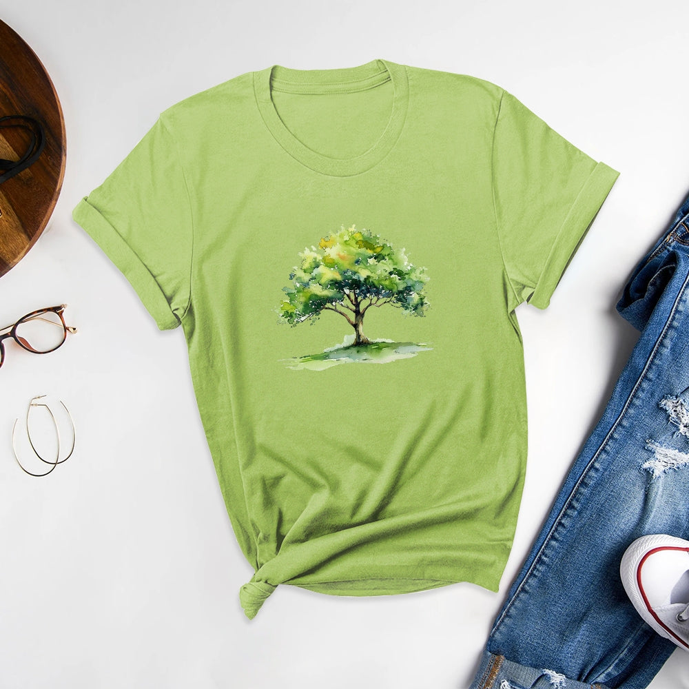 Scenery Printed Round Neck T-Shirts, Appreciate the Beauty of Nature - podsforgirl 