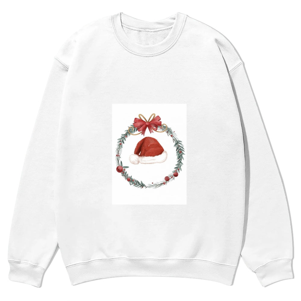 Warm Christmas Printed Pure Cotton Customizable Round Neck Sweatshirt - podsforgirl 