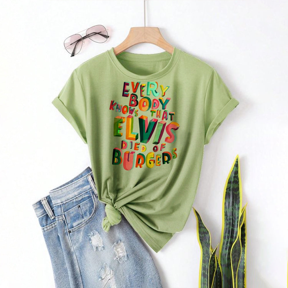 Women Round Neck Short Sleeve Fashion Simple and comfortable Casual Daily T-Shirt - podsforgirl 