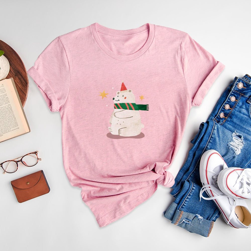 Cute Printed Round Neck T-Shirts, Wake Up Childlike Joy - podsforgirl 