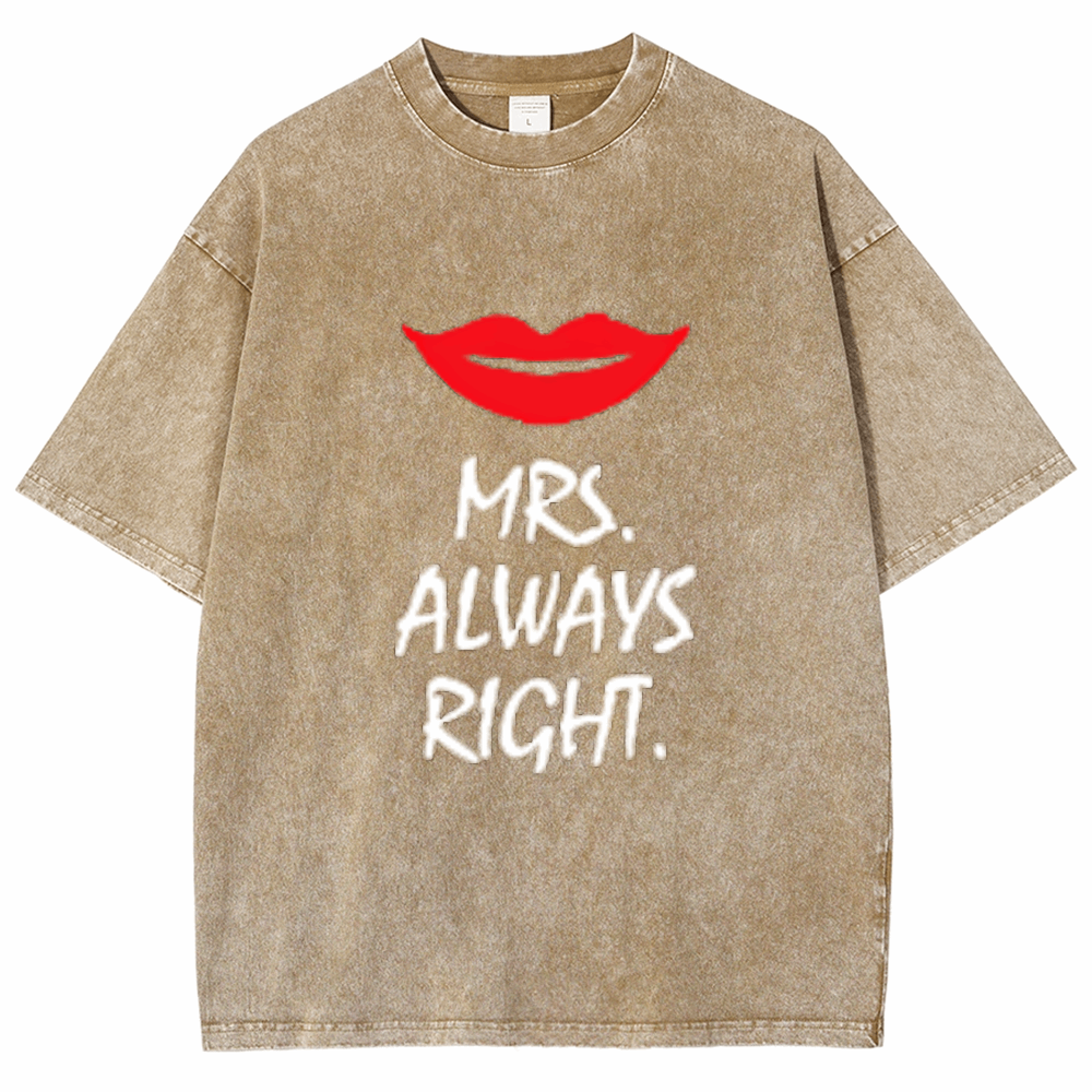 Mr. Mrs Always Right Couple T- Shirts, Matching Couple T-Shirt for Husband Wife.