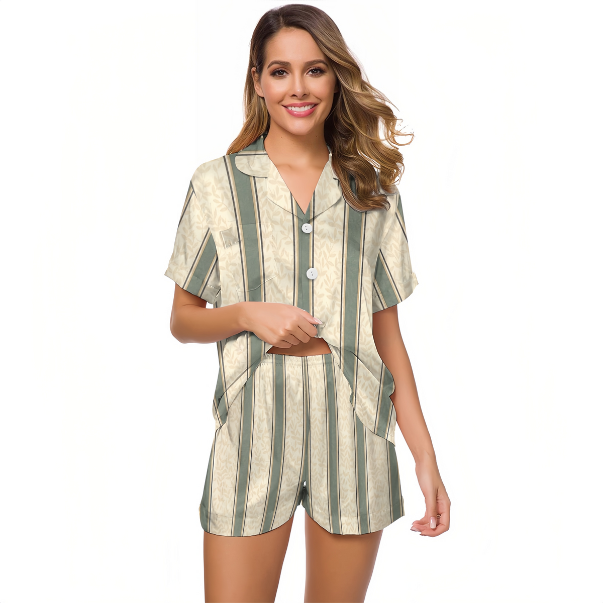 Effortless Sleepwear Set – Relaxing Short-Sleeve Top & Cozy Shorts - Podsforgirl