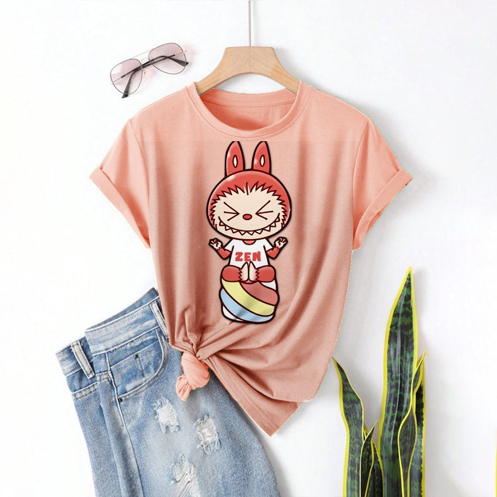 Women Round Neck Short Sleeve Fashion Simple and comfortable Casual Daily T-Shirt - podsforgirl 