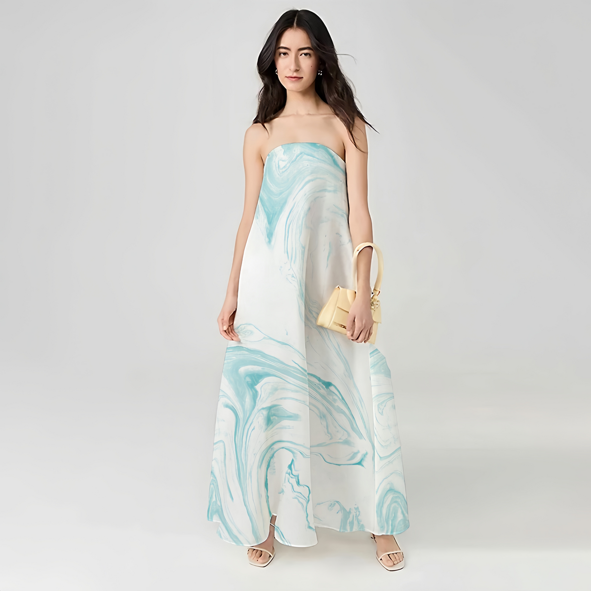 Fashionable Cotton and Linen Strapless Maxi Dress, Lead the New Fashion Chapter - podsforgirl 