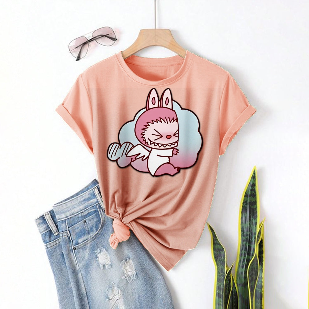 Women Round Neck Short Sleeve Fashion Simple and comfortable Casual Daily T-Shirt - podsforgirl 