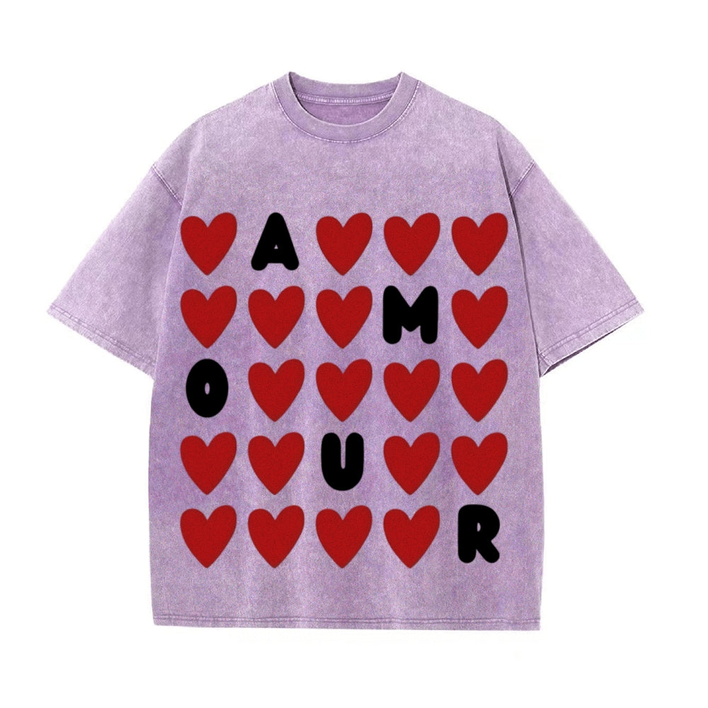 Romantic Water-Washed Valentine's Day T-Shirts for Him & Her - Podsforgirl