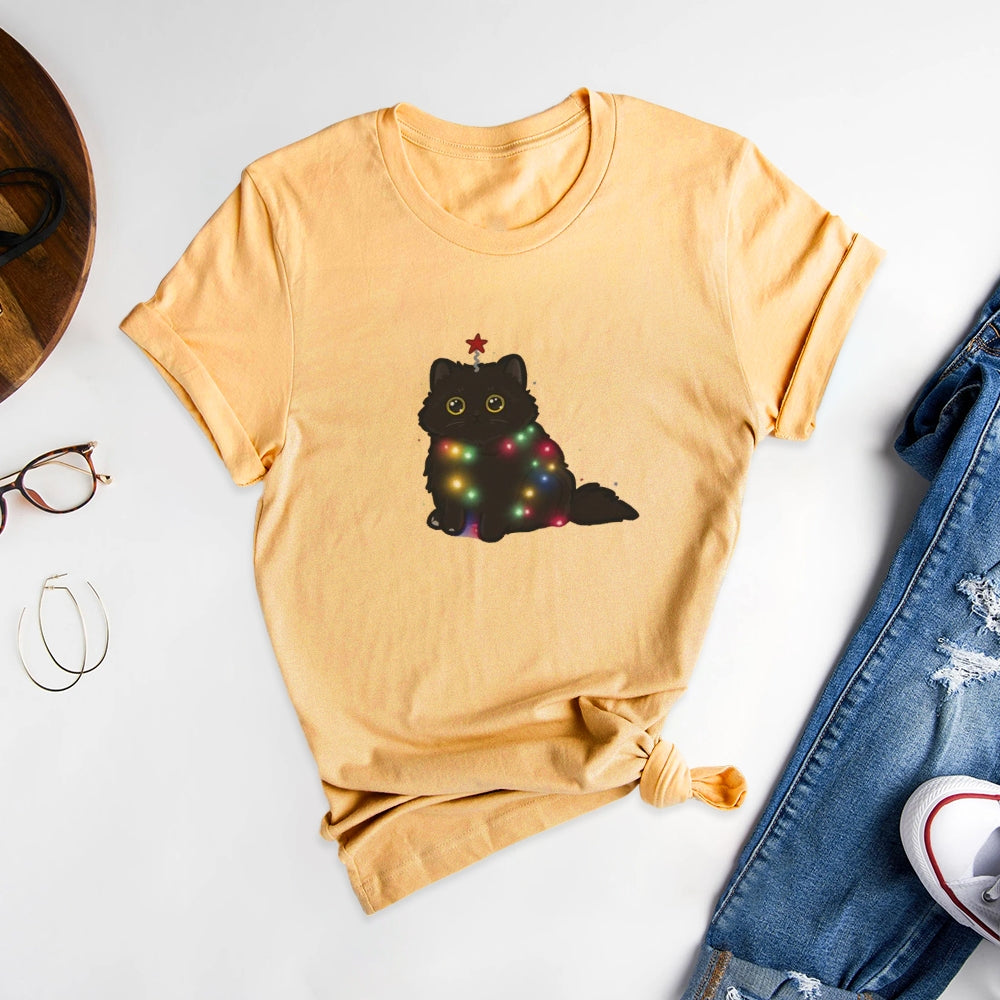 Cute Printed Round Neck T-Shirts, Wake Up Childlike Joy - podsforgirl 