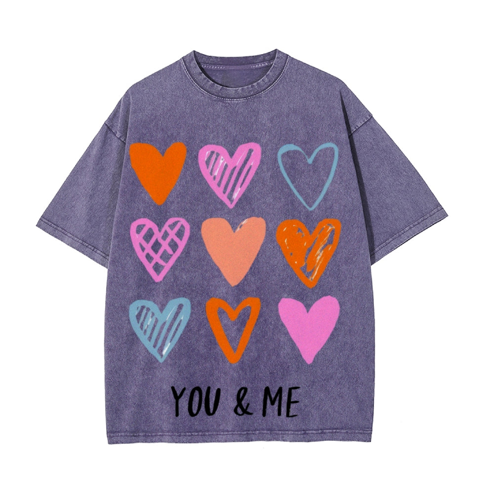 Matching Washed T-Shirts for a Cozy Valentine’s Day Celebration - Podsforgirl