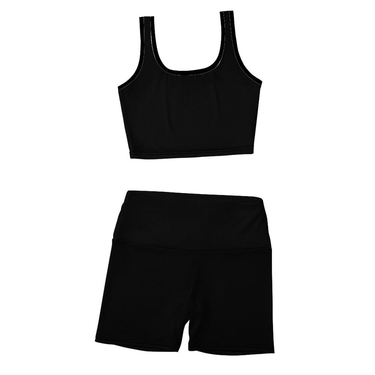 2-Piece Yoga Set: Comfortable Sleeveless Top and High-Waisted Shorts.