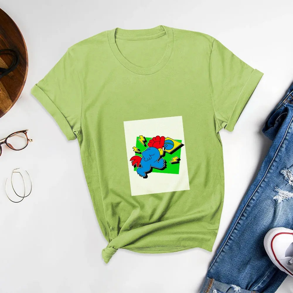 Personalized Graffiti Printed Round Neck T-Shirts, Display Free Creativity - podsforgirl 