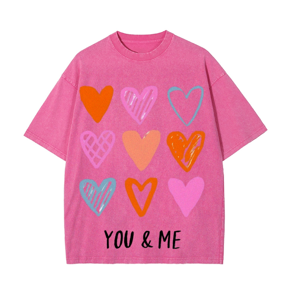 Matching Washed T-Shirts for a Cozy Valentine’s Day Celebration - Podsforgirl