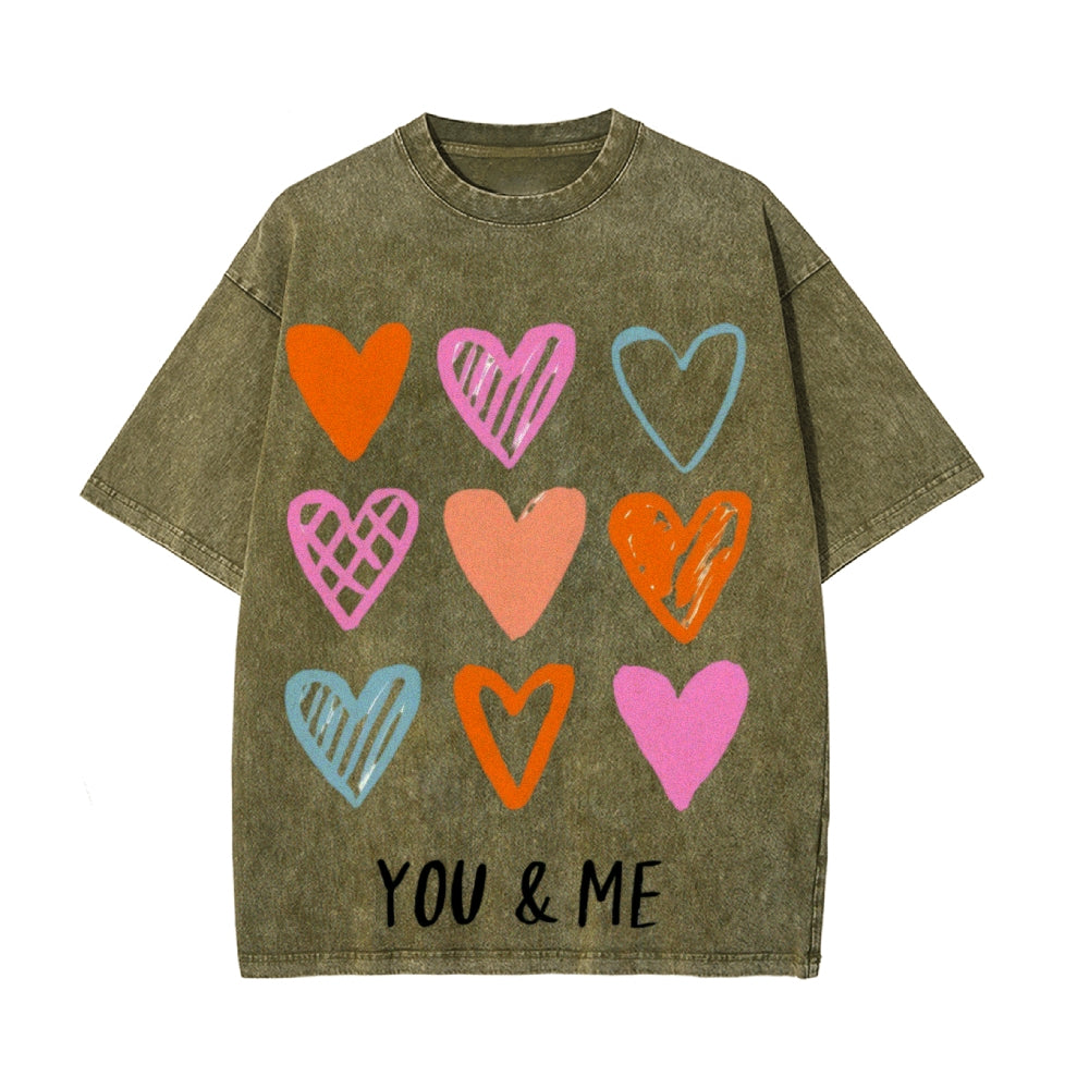 Matching Washed T-Shirts for a Cozy Valentine’s Day Celebration - Podsforgirl